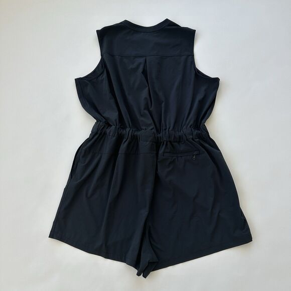 Girlfriend Collective Stretch Woven Athletic Romper Black Size Small $92 - Picture 8 of 8
